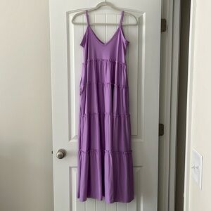 Purple tiered maxi dress
